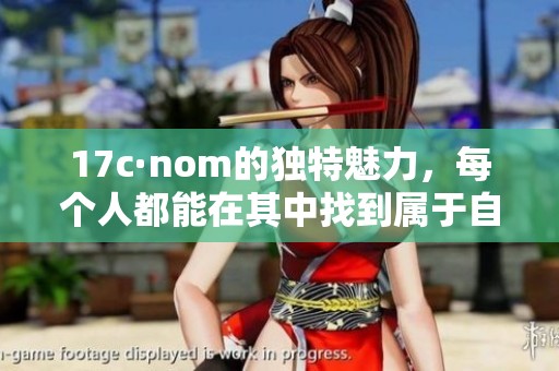 17c·nom的独特魅力，每个人都能在其中找到属于自己的灵感与创意