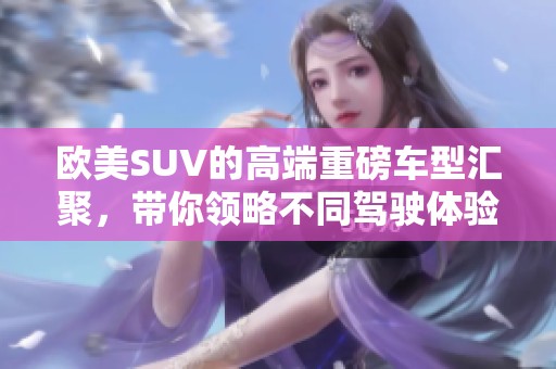 欧美SUV的高端重磅车型汇聚，带你领略不同驾驶体验