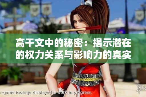 高干文中的秘密：揭示潜在的权力关系与影响力的真实面貌