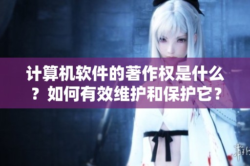 计算机软件的著作权是什么？如何有效维护和保护它？