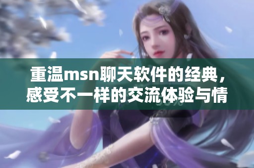 重温msn聊天软件的经典，感受不一样的交流体验与情感连结