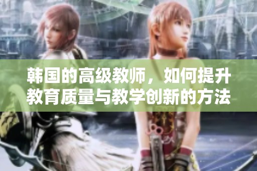 韩国的高级教师，如何提升教育质量与教学创新的方法总结