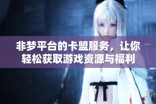 非梦平台的卡盟服务，让你轻松获取游戏资源与福利