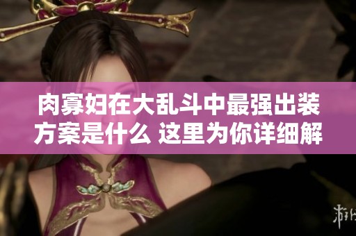 肉寡妇在大乱斗中最强出装方案是什么 这里为你详细解析