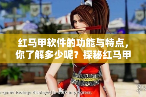 红马甲软件的功能与特点，你了解多少呢？探秘红马甲软件的使用体验与优势。