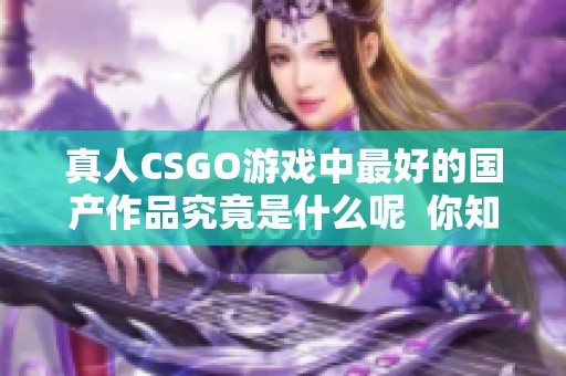 真人CSGO游戏中最好的国产作品究竟是什么呢  你知道国产最好的真人CSGO游戏是哪款吗