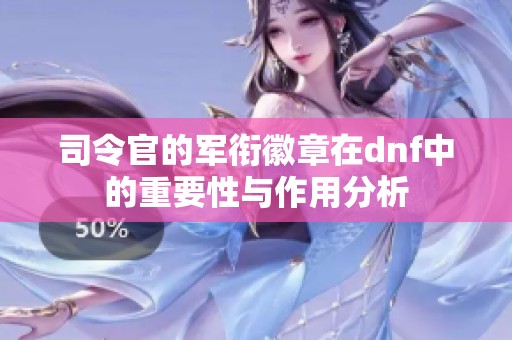 司令官的军衔徽章在dnf中的重要性与作用分析