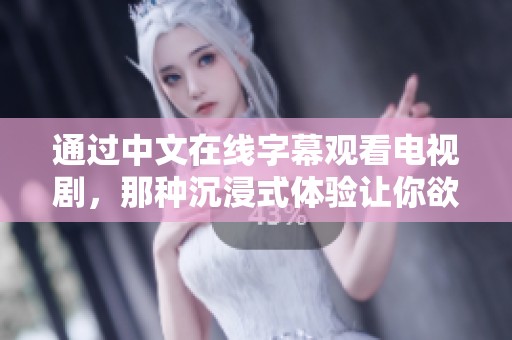 通过中文在线字幕观看电视剧，那种沉浸式体验让你欲罢不能
