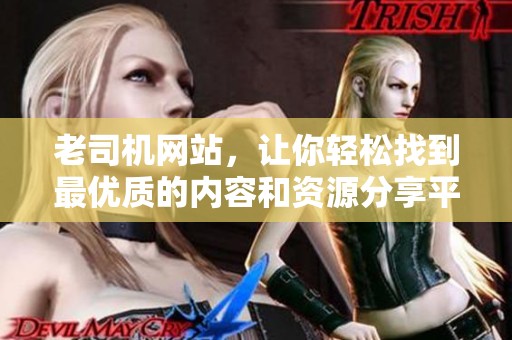 老司机网站，让你轻松找到最优质的内容和资源分享平台