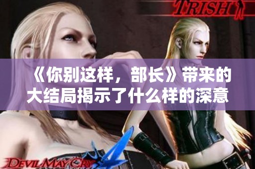 《你别这样，部长》带来的大结局揭示了什么样的深意呢