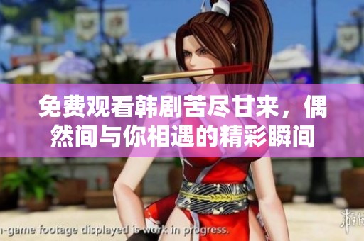 免费观看韩剧苦尽甘来，偶然间与你相遇的精彩瞬间