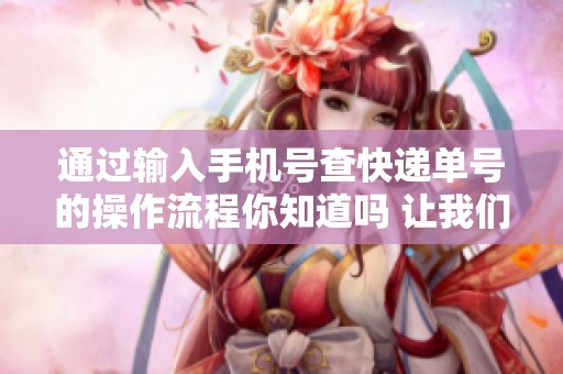 通过输入手机号查快递单号的操作流程你知道吗 让我们一起来了解一下