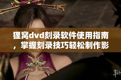 狸窝dvd刻录软件使用指南，掌握刻录技巧轻松制作影音作品
