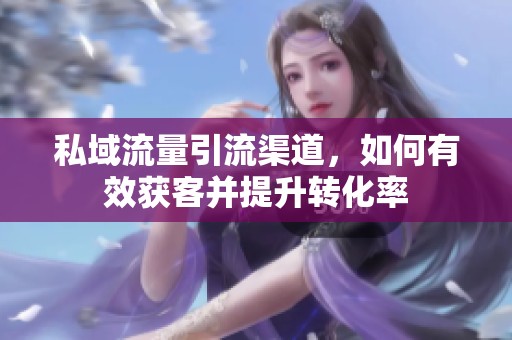 私域流量引流渠道，如何有效获客并提升转化率