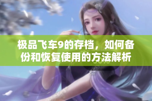 极品飞车9的存档，如何备份和恢复使用的方法解析