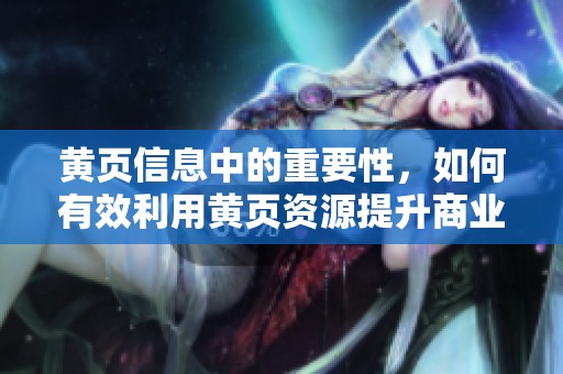 黄页信息中的重要性，如何有效利用黄页资源提升商业价值
