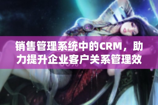 销售管理系统中的CRM，助力提升企业客户关系管理效率