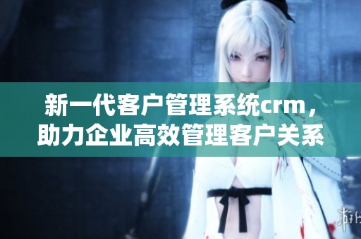 新一代客户管理系统crm，助力企业高效管理客户关系的秘密武器