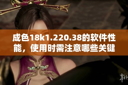 成色18k1.220.38的软件性能，使用时需注意哪些关键因素和细节