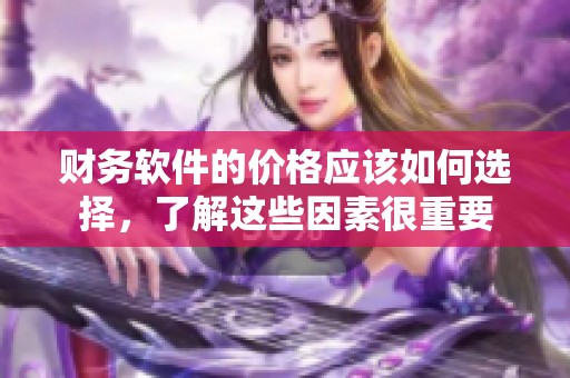 财务软件的价格应该如何选择，了解这些因素很重要