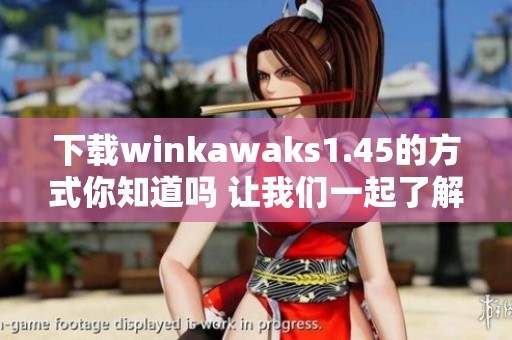 下载winkawaks1.45的方式你知道吗 让我们一起了解一下这款软件吧