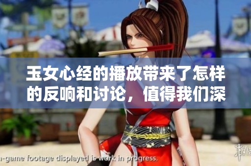 玉女心经的播放带来了怎样的反响和讨论，值得我们深入探讨与思考