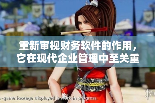重新审视财务软件的作用，它在现代企业管理中至关重要