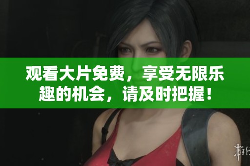 观看大片免费，享受无限乐趣的机会，请及时把握！