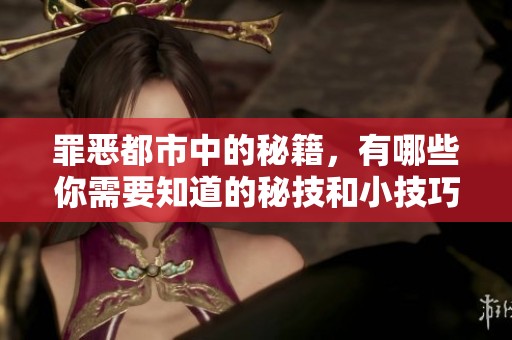 罪恶都市中的秘籍，有哪些你需要知道的秘技和小技巧呢