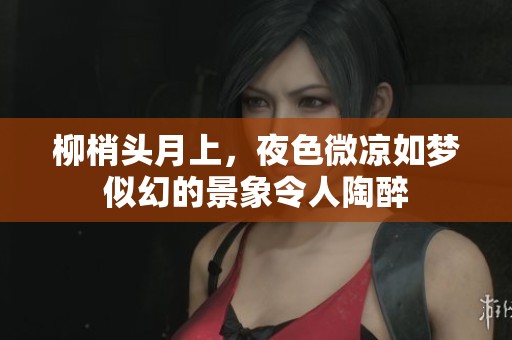 柳梢头月上，夜色微凉如梦似幻的景象令人陶醉
