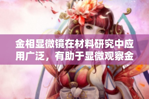 金相显微镜在材料研究中应用广泛，有助于显微观察金属结构。