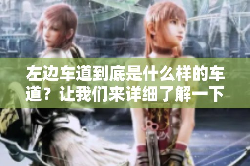 左边车道到底是什么样的车道？让我们来详细了解一下这个问题。