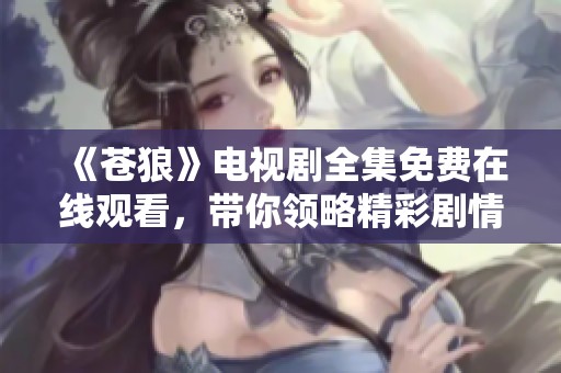 《苍狼》电视剧全集免费在线观看，带你领略精彩剧情与角色魅力