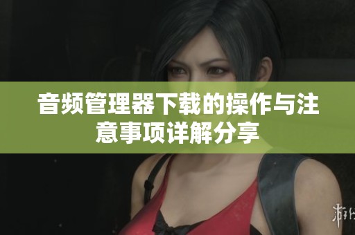 音频管理器下载的操作与注意事项详解分享