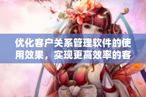 优化客户关系管理软件的使用效果，实现更高效率的客户服务和满意度提升