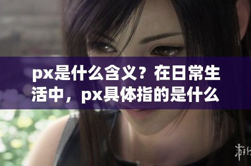 px是什么含义？在日常生活中，px具体指的是什么呢？