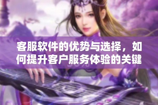 客服软件的优势与选择，如何提升客户服务体验的关键工具