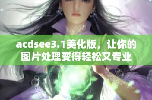 acdsee3.1美化版，让你的图片处理变得轻松又专业
