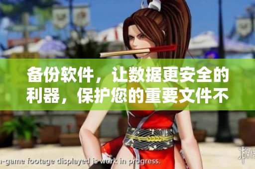 备份软件，让数据更安全的利器，保护您的重要文件不再丢失！