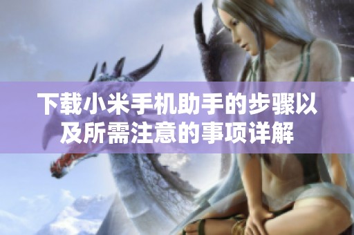 下载小米手机助手的步骤以及所需注意的事项详解