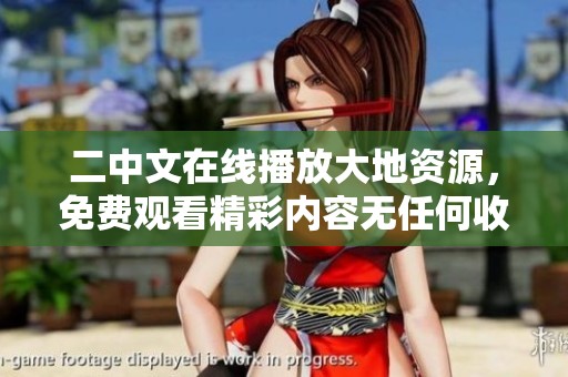 二中文在线播放大地资源，免费观看精彩内容无任何收费限制