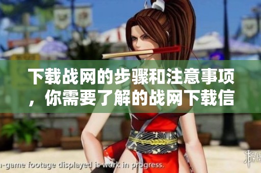 下载战网的步骤和注意事项，你需要了解的战网下载信息