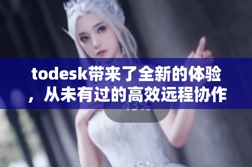 todesk带来了全新的体验，从未有过的高效远程协作工具值得期待