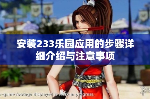 安装233乐园应用的步骤详细介绍与注意事项