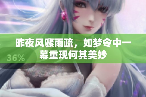 昨夜风骤雨疏，如梦令中一幕重现何其美妙
