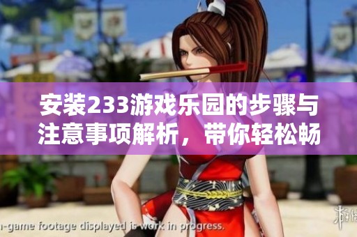 安装233游戏乐园的步骤与注意事项解析，带你轻松畅玩游戏世界