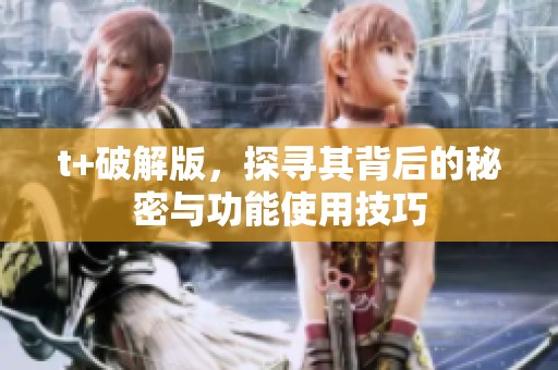 t+破解版，探寻其背后的秘密与功能使用技巧