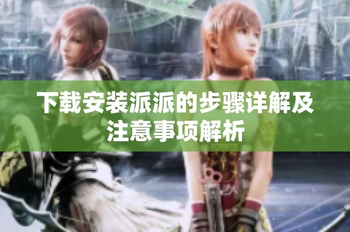 下载安装派派的步骤详解及注意事项解析