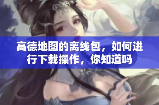 高德地图的离线包，如何进行下载操作，你知道吗