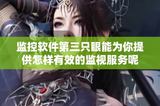 监控软件第三只眼能为你提供怎样有效的监视服务呢